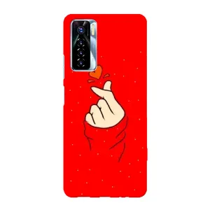 Чехлы (Знак сердечка) на TECNO Camon 17 Pro (Сердце на красном)