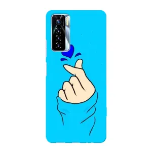 Чехлы (Знак сердечка) на TECNO Camon 17 Pro (Сердце на синем)