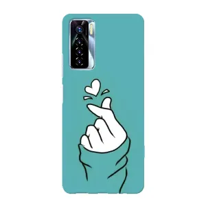 Чехлы (Знак сердечка) на TECNO Camon 17 Pro (Сердечко на бирюзовом)