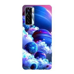 Чехлы КОСМОС для TECNO Camon 17 Pro (Синие планеты)