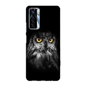 Чехлы с принтом СОВЫ для TECNO Camon 17 Pro (Сова на чёрном)