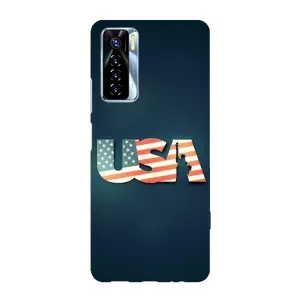 Чохол Прапор USA для TECNO Camon 17 Pro