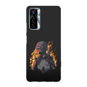 Силиконовый чехол с картинкой "Герой Pubg" на TECNO Camon 17 Pro (В огне)