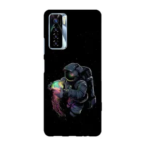 Силиконовый Чехол с принтом "Космонавты" на TECNO Camon 17 Pro (В руках земля)