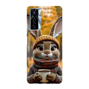 Печатный чехол «Зверята с кофе» для TECNO Camon 17 Pro (Зайчик с кофе)