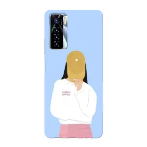 Силиконовый Чехол на TECNO Camon 17 Pro с картинкой Стильных Девушек (Желтая кепка)