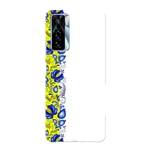 Силіконовый Чохол на TECNO Camon 17 Pro з картинкой Вишиванки (Жовто-біла вишиванка)