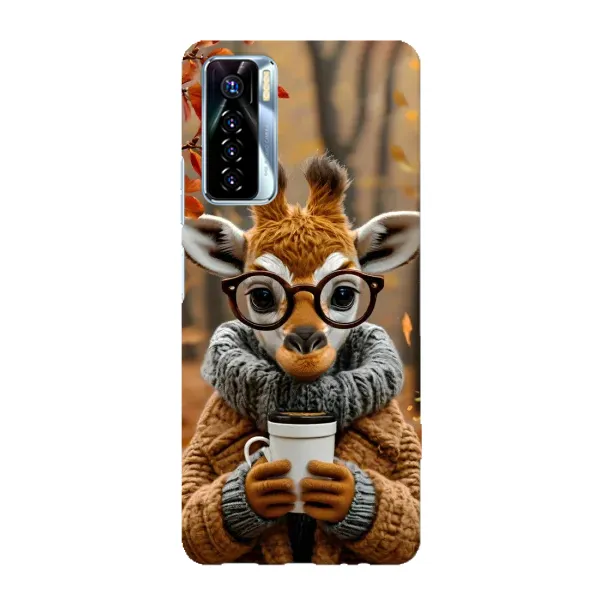 Чехол с рисунком «Жираф с кофе» для TECNO Camon 17 Pro Чехол с рисунком «Жираф с кофе» для TECNO Camon 17 Pro