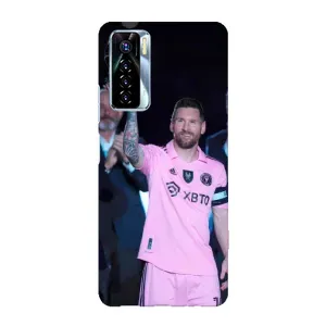 Чехлы Лео Месси в Майами на TECNO Camon 17 Pro (Золотой мяч Месси)