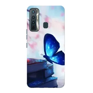 Силиконовый бампер с картинкой животных для TECNO Camon 17 (Бабочка синяя)