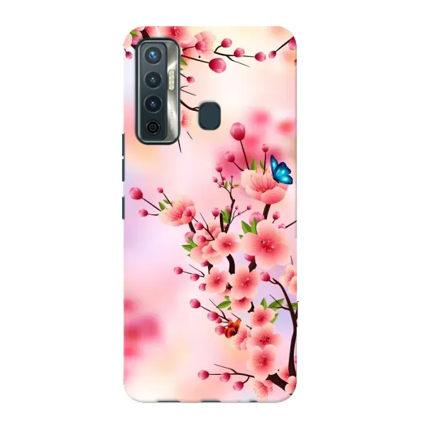Чехол с рисунком «Бабочки на сакуре» для TECNO Camon 17 Чехол с рисунком «Бабочки на сакуре» для TECNO Camon 17