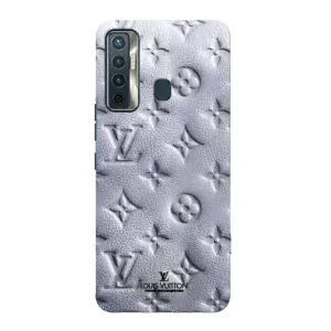 Текстурный Чехол Louis Vuitton для Техно Камон 17 (Белый ЛВ)