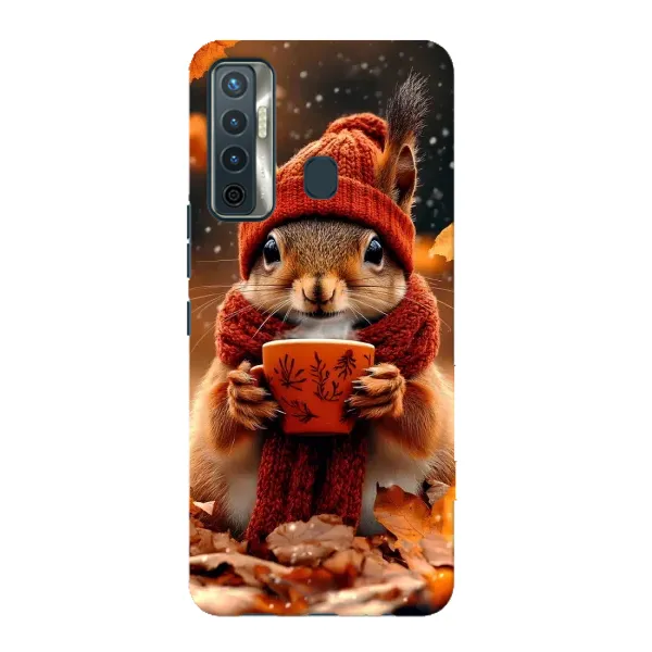 Чехол с рисунком «Белка с кофе» для TECNO Camon 17 Чехол с рисунком «Белка с кофе» для TECNO Camon 17