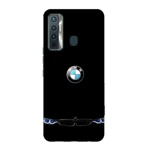 Силіконовий бампер з картинкою машини на TECNO Camon 17 (Чорний BMW)