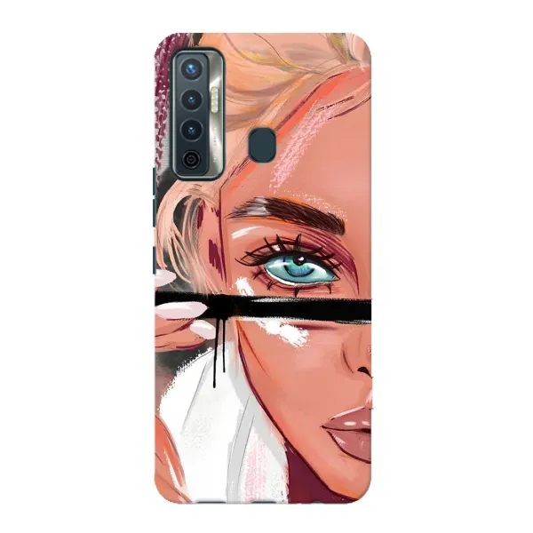 Чехол с рисунком «Девушка и ресницы» для TECNO Camon 17