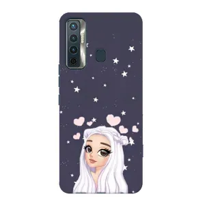 Чехол Стильные девушки на TECNO Camon 17 (Девушка и сердечки)