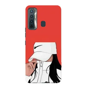 Силиконовый Чехол на TECNO Camon 17 с картинкой Стильных Девушек (Девушка Nike)