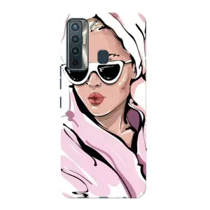 Чехол с картинкой Модные Девчонки TECNO Camon 17 (Девушка в халате)