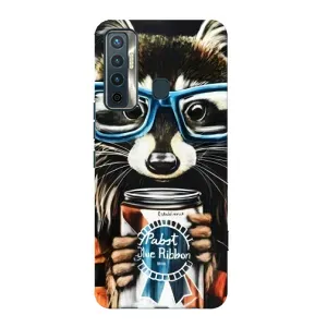Силиконовый Чехол с Енотами на TECNO Camon 17 (Енот в очках)
