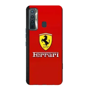 Силіконовий бампер з картинкою машини на TECNO Camon 17 (Ferrari Logo)