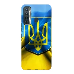 Чехол с картинкой (Патриотический ГЕРБ) на TECNO Camon 17 (Герб и Флаг Украины)