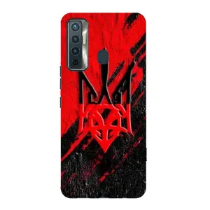 Чехлы УПА (Красно-Чёрный) на TECNO Camon 17 (Герб в цвете УПА)