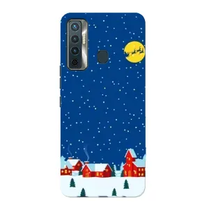 Силіконовий бампер на різдво для TECNO Camon 17 (Місто в снігу)