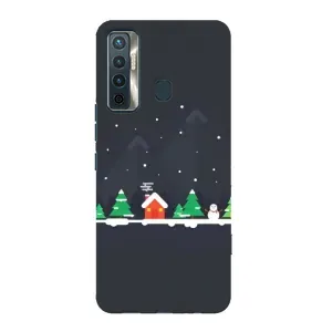 Силіконовий бампер на різдво для TECNO Camon 17 (Місто зимове)