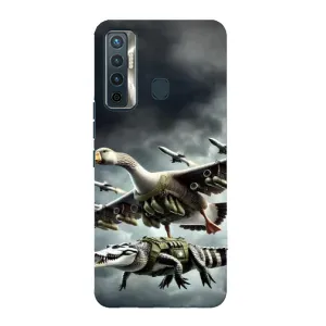 Чехол с мемами тралалело тралала для TECNO Camon 17 (Гусини и крокодило)