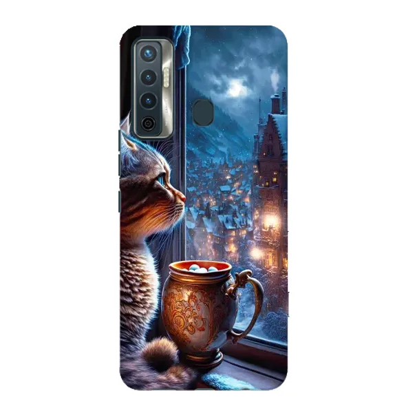 Чехол с рисунком «Кот новогодний» для TECNO Camon 17 Чехол с рисунком «Кот новогодний» для TECNO Camon 17