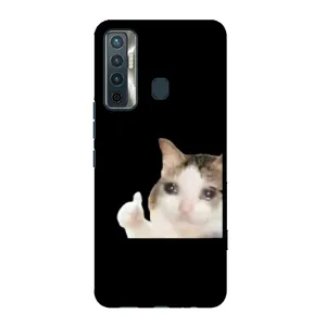 Бампер с принтом Мемы для TECNO Camon 17 (Кот в слезах)