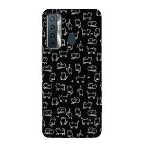 Чехол на тематику: Коты для TECNO Camon 17 (Котики на черном)