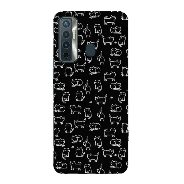 Чехол с рисунком «Котики на черном» для TECNO Camon 17 Чехол с рисунком «Котики на черном» для TECNO Camon 17