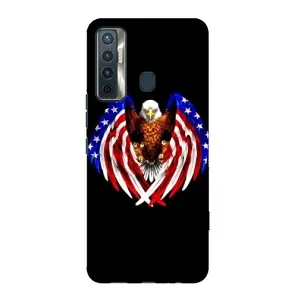 Чехол Флаг USA для TECNO Camon 17 (Крылья США)
