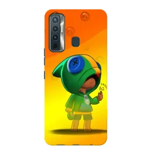 Чехол Бравл Старс для TECNO Camon 17 (LEON в кофте)