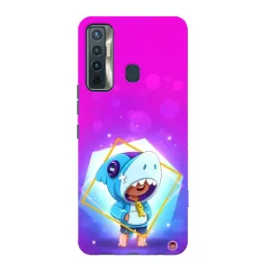 Чехол Бравл Старс для TECNO Camon 17 (Леон в костюме Акулы)