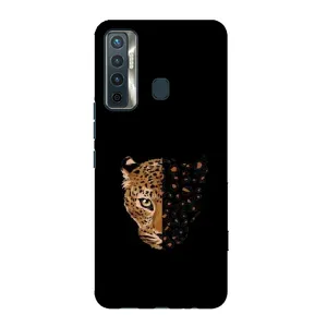 Чехол с леопардовым принтом на TECNO Camon 17 (Леопард на черном)