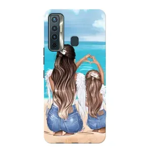 Чехол с рисунком «Мама и дочь» для TECNO Camon 17
