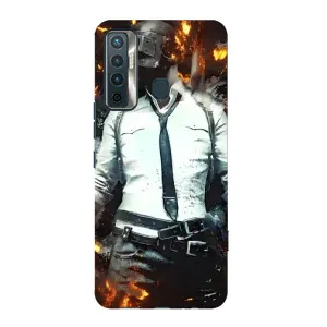 Силиконовый чехол с картинкой "Герой Pubg" на TECNO Camon 17 (Man Пубг)