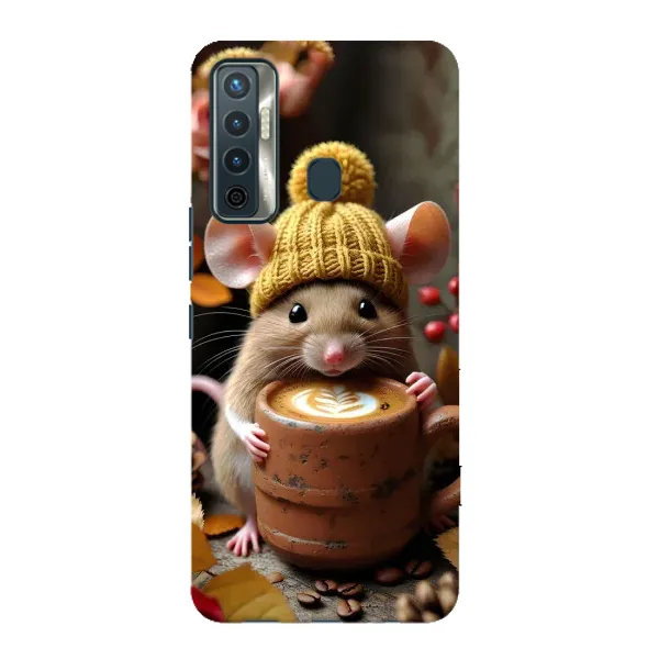 Чехол с рисунком «Мышка с кофе» для TECNO Camon 17 Чехол с рисунком «Мышка с кофе» для TECNO Camon 17