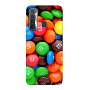 Чехол с изображением вкусной еды для TECNO Camon 17 (Разноцветные M&M'S)