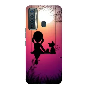 Девчачий Чехол для TECNO Camon 17 (На качели)