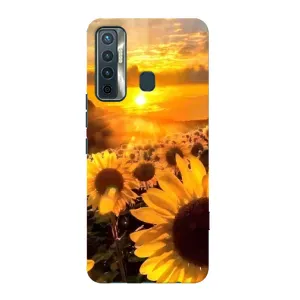 Чехол с Цветами для TECNO Camon 17 (поле подсолнухов)