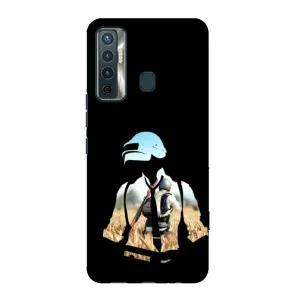 Силиконовый чехол с картинкой "Герой Pubg" на TECNO Camon 17 (Пубг мен)