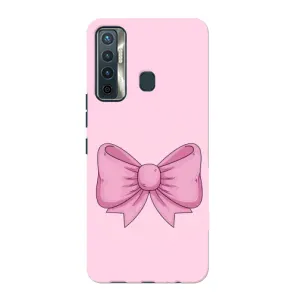 Чехол банты для TECNO Camon 17 (Розовый бантик)