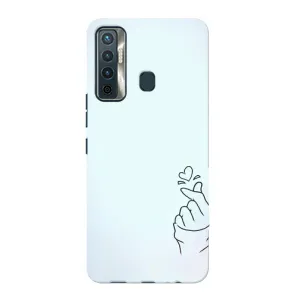 Чехлы (Знак сердечка) на TECNO Camon 17 (Сердце на голубом)