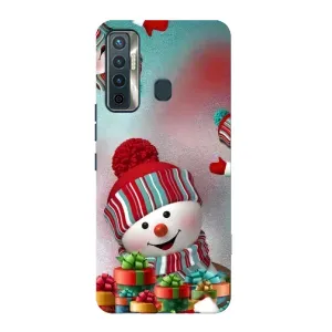 Чохли на Новий Рік TECNO Camon 17 (Сніговик в шапці)