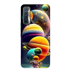 Чехол (ТПУ) с планетами на TECNO Camon 17 (Солнечна система)