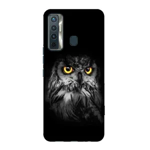 Чехлы с принтом СОВЫ для TECNO Camon 17 (Сова на чёрном)