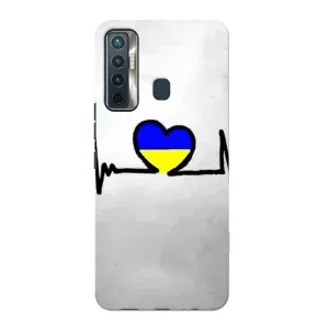 Силиконовый Чехол на TECNO Camon 17 (Я-Украина) (Украинская кардиограмма)